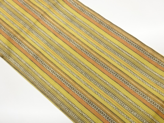 縞に幾何学模様名古屋帯